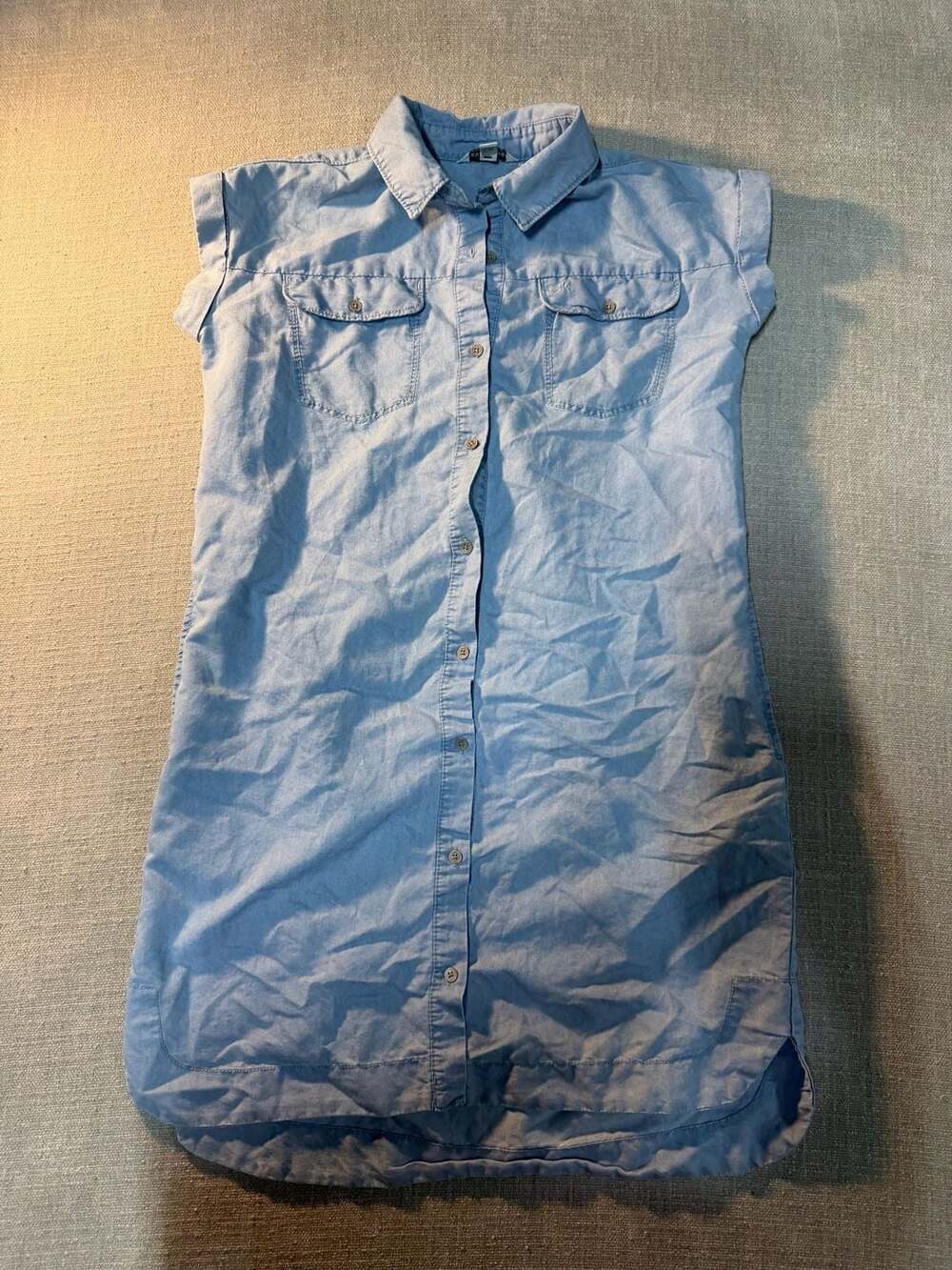 Calvin Klein Jeans Girls Chambray Denim Shirt Dress Size L (12/14)